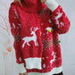 Christmas Element Round Neck Sweater and Scarf Set