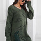 Dinosaur Pattern V-Neck Sweater Dress