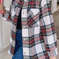 Plaid Pocketed Button Up Jacket