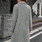 Plush Collared Neck Button Up Coat
