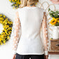 Textured Applique Long Sleeve Blouse