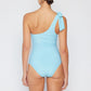 Vacay Mode One Shoulder Swimsuit in Pastel Blue