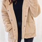 Snap Down Long Sleeve Hooded Jacket with Pockets