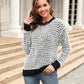 Printed Round Neck Dropped Shoulder Sweater