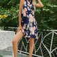 Floral Tied Sleeveless Grecian Neck Mini Dress