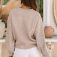 Round Neck Lantern Sleeve Sweater