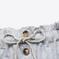 Buttoned Drawstring Waist Cuffed Shorts