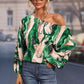 Printed Boat Neck Blouse
