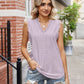 Eyelet Lace Trim Eyelash V-Neck Tank