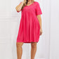 Another Day Swiss Dot Casual Dress in Fuchsia