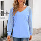 V-Neck Long Raglan Sleeve Top