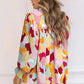 Printed Flounce Sleeve Buttoned Blouse