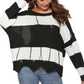 Color Block Backless Long Sleeve Sweater