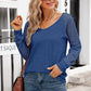 V-Neck Long Raglan Sleeve Top