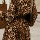 Leopard Buttoned Balloon Sleeve Dress