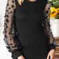 Textured Applique Long Sleeve Blouse