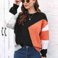 Color Block Round Neck Sweater