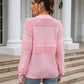 Round Neck Openwork Long Sleeve Pullover Sweater