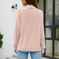 Mock Neck Dropped Shoulder Long Sleeve Sweater