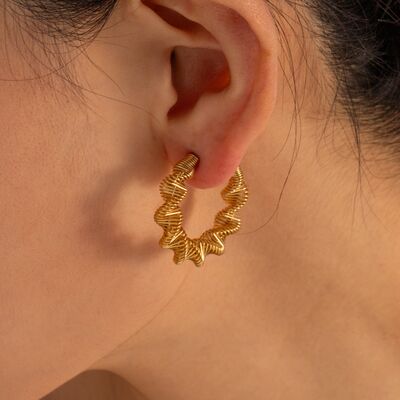 Gold-Plated Stainless Steel C-Hoop Earrings