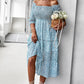 Ditsy Floral Off-Shoulder Smocked Midi Dress