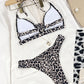 Leopard Cutout Halter Neck Bikini Set