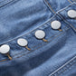 Button Fly Center Seam High Rise Jeans