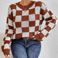 Checkered Round Neck Sweater