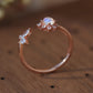 Moonstone 18K Rose Gold-Plated Open Ring