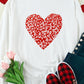 Leopard Heart Graphic Drop Shoulder Sweatshirt
