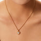 Inlaid Zircon Heart Pendant Necklace