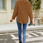 Slit Long Sleeve Mock Neck Sweater