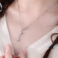 925 Sterling Silver 3 Star Drop Pendant Necklace