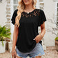 Spliced Lace Flutter Sleeve Top