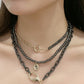 Snake and Cross Pendant Three-Piece Necklace Set