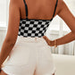 Checkered Adjustable Strap Cropped Cami
