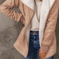 Open Front Long Sleeve Sherpa Jacket with Pockets