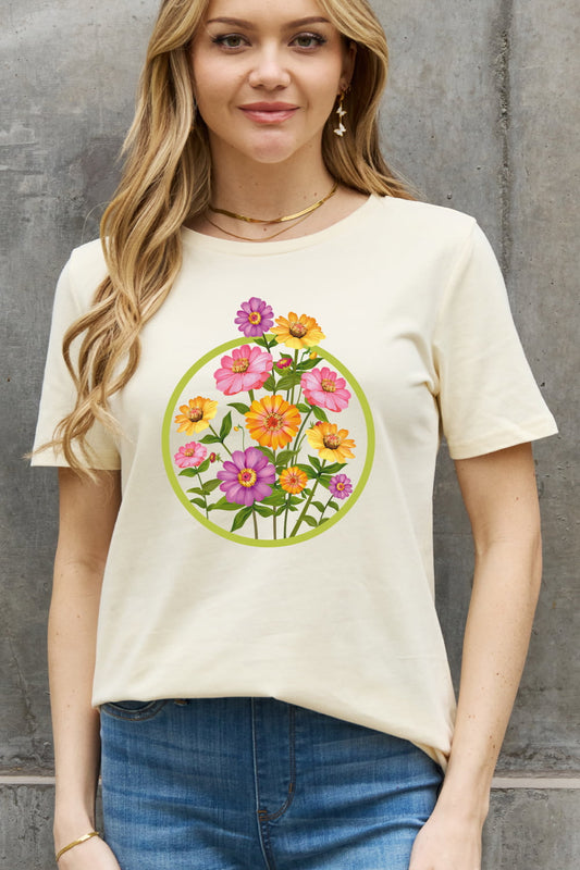 Flower Graphic Cotton Tee