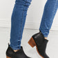 Embroidered Crossover Cowboy Bootie in Black