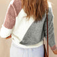 Color Block Round Neck Dropped Shoulder Pullover Sweater
