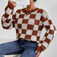 Checkered Round Neck Sweater