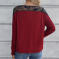 Lace Long Sleeve Round Neck Tee