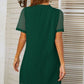 Lace Detail V-Neck Short Sleeve Dress