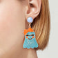 Smiling Ghost Shape Synthetic Pearl Earrings