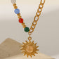Opal Sun Shape Pendant Necklace