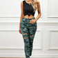 Distressed Camouflage Jeans