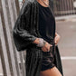 Sequin Open Front Duster Cardigan