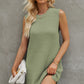 Round Neck Slit Sleeveless Sweater Dress