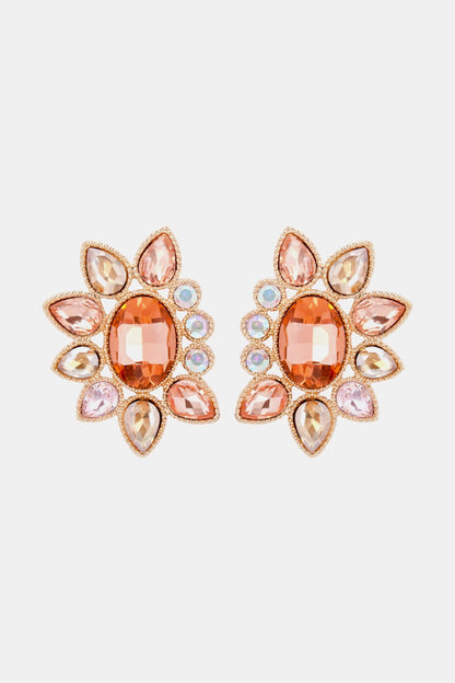 Geometrical Shape Glass Stone Earrings