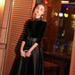 Elegant Crystal-Embellished Black Dress
